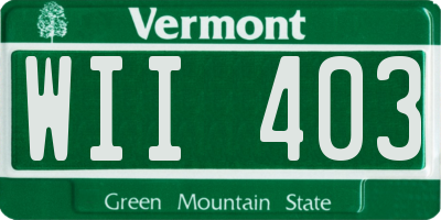 VT license plate WII403