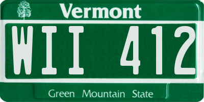 VT license plate WII412