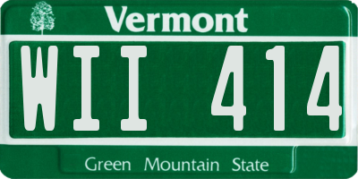 VT license plate WII414