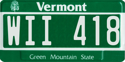VT license plate WII418