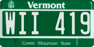 VT license plate WII419