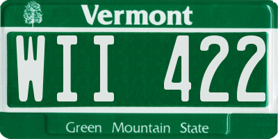 VT license plate WII422