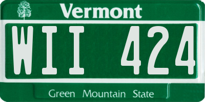 VT license plate WII424