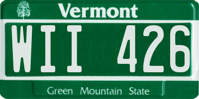 VT license plate WII426