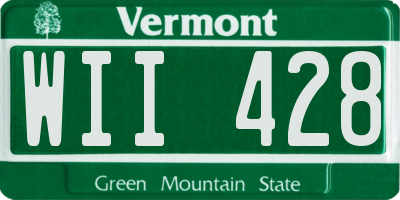 VT license plate WII428