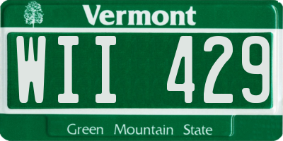 VT license plate WII429