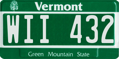 VT license plate WII432