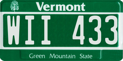 VT license plate WII433