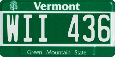 VT license plate WII436