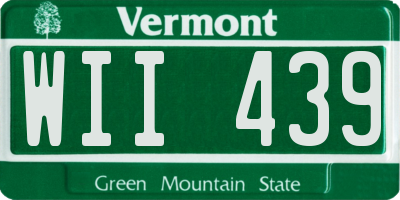 VT license plate WII439