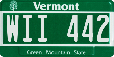 VT license plate WII442