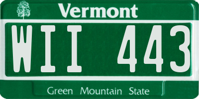 VT license plate WII443