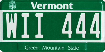VT license plate WII444