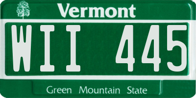 VT license plate WII445