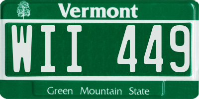 VT license plate WII449