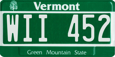 VT license plate WII452