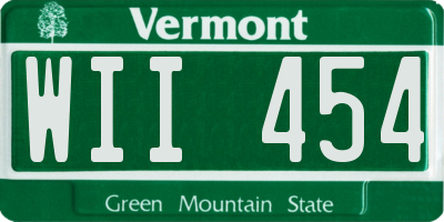 VT license plate WII454