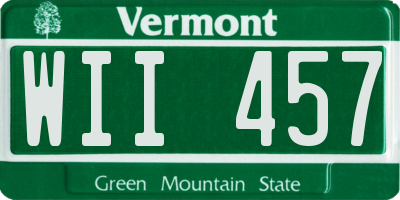 VT license plate WII457