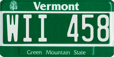 VT license plate WII458