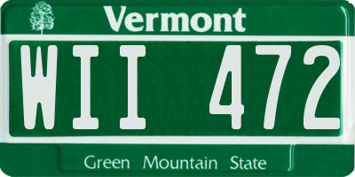 VT license plate WII472