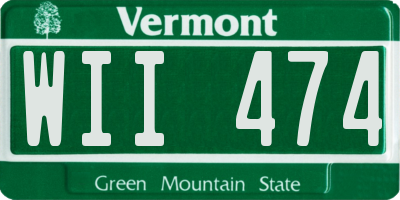 VT license plate WII474