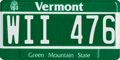 VT license plate WII476