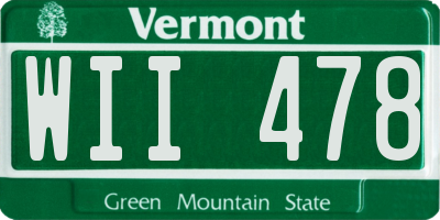VT license plate WII478