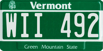 VT license plate WII492