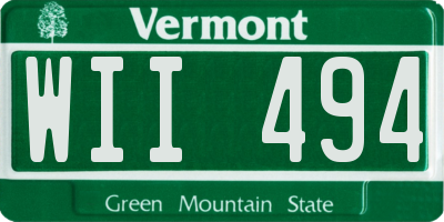 VT license plate WII494
