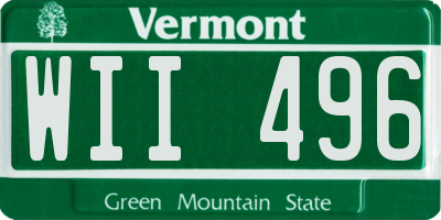 VT license plate WII496