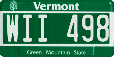 VT license plate WII498