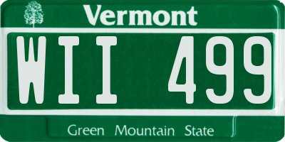 VT license plate WII499