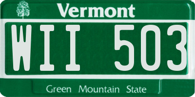 VT license plate WII503