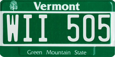 VT license plate WII505