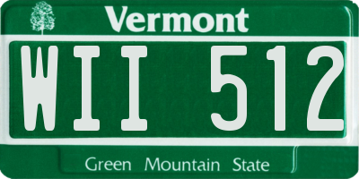 VT license plate WII512