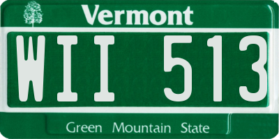 VT license plate WII513