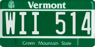 VT license plate WII514