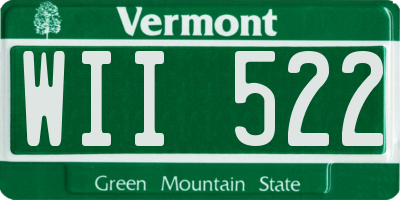 VT license plate WII522