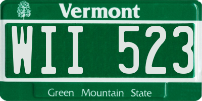 VT license plate WII523