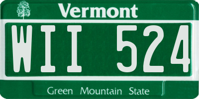 VT license plate WII524