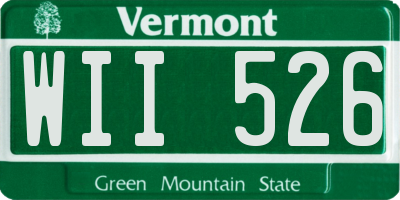 VT license plate WII526