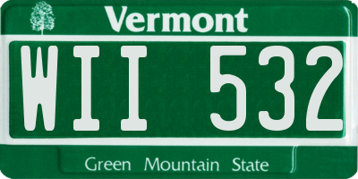 VT license plate WII532