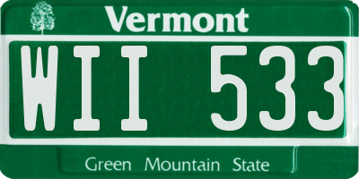 VT license plate WII533