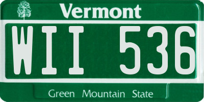 VT license plate WII536