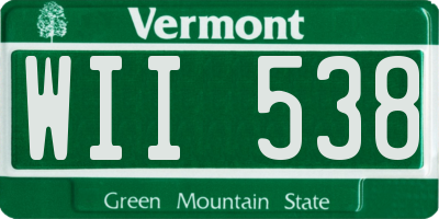 VT license plate WII538
