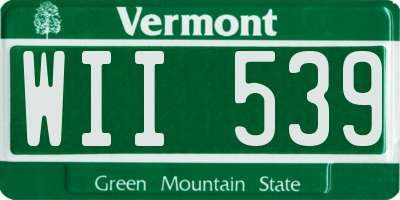 VT license plate WII539