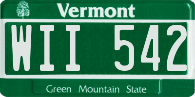 VT license plate WII542