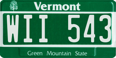VT license plate WII543