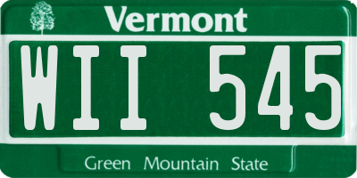 VT license plate WII545