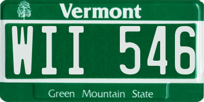 VT license plate WII546